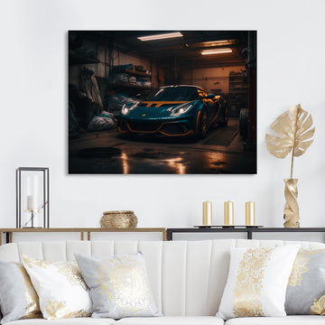 Uk Car In Underground Garage - Car Exotic Canvas Wall Art